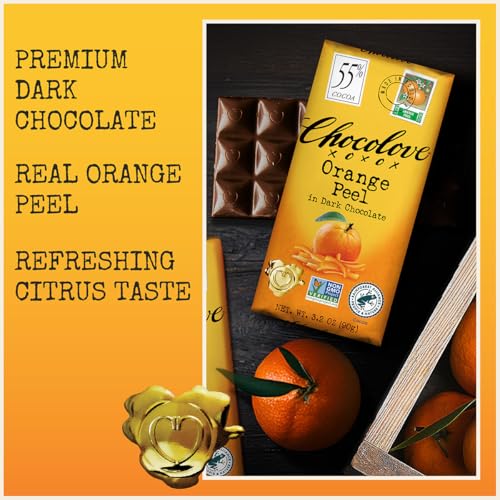 Chocolove Cherry & Almonds Dark Chocolate Bars | 55% Cocoa | Infused with Real Cherries & Crunchy Almonds | Crafted with Premium Chocolate | 3.2 oz Bar (12 Pack)