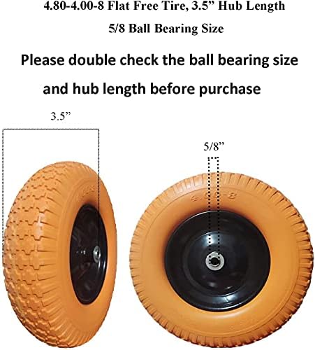 Wheelbarrow Tires 4.80/4.00-8 with 3/4 & 5/8 Bearings