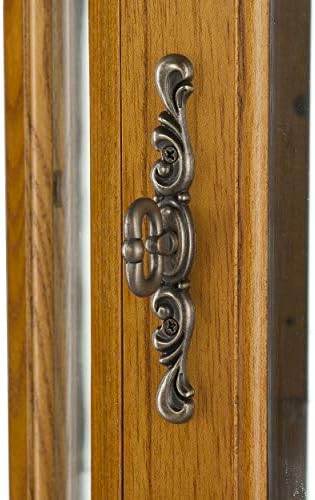 Home Decorators Collection Vitric Lighted Curio, 70" Hx21 Wx16 D, Golden Oak