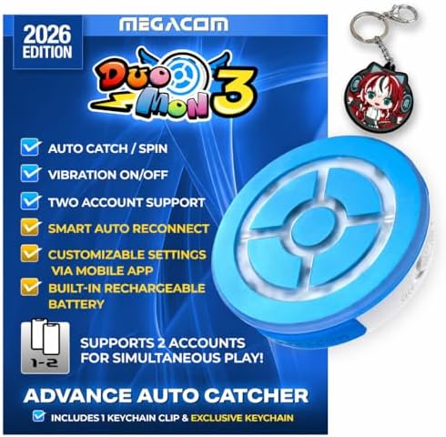DuoMon 3 Advance Auto Catcher for Pokemon Go Plus - 2 Account Play, Auto Catch & Spin, Voice Alerts, Auto Reconnect, Mobile App - 2026 Edition