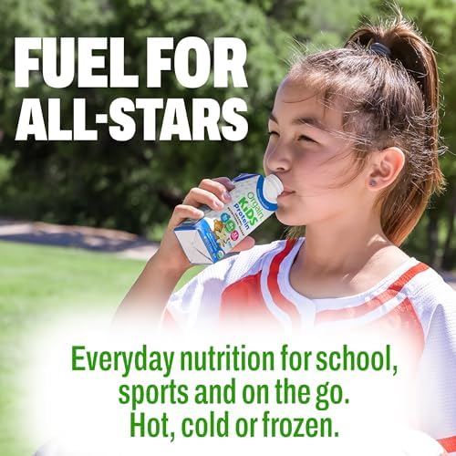 Orgain Organic Kids Dairy 8g Protein Shake, Chocolate, 8.25 oz, 4pk | Nutritional drink, grass-fed protein, 22 vitamins & minerals, 3g fiber, non-GMO, no soy, healthy snack for picky eaters