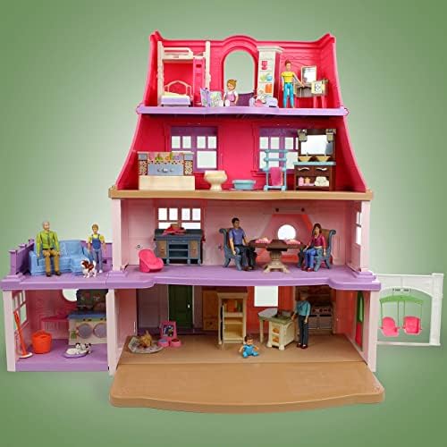 Beverly Hills Doll Collection Sweet Lil Family Friends Figures - New Addition Set of 9 Dollhouse People - Grandma, Grandpa, Mom, Dad, Sister, Brother