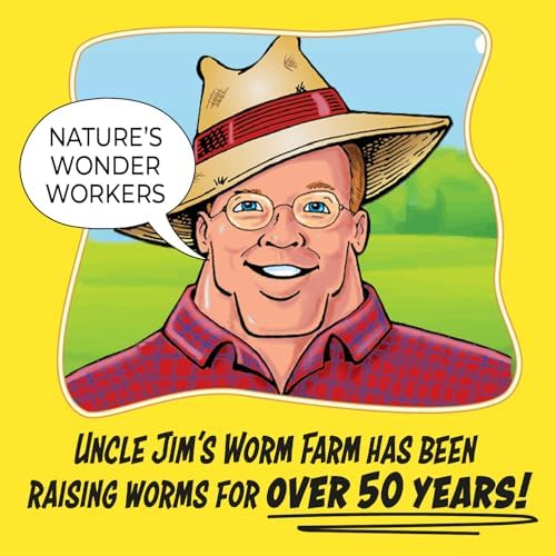 Uncle Jim's Worm Farm 100 Count Red Wiggler Composting Worms Mix for Garden Soil or Fishing | Starter Pack of Compost Worms Improves Soil Structure