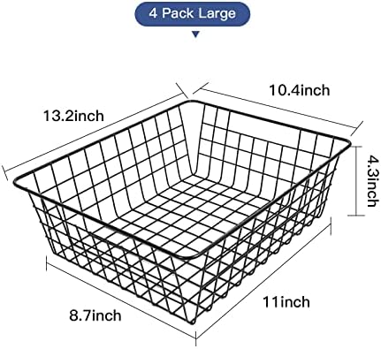 Wire Baskets for Organizing 4 Pack Pantry Baskets For Storage 11x8.7x4.7in