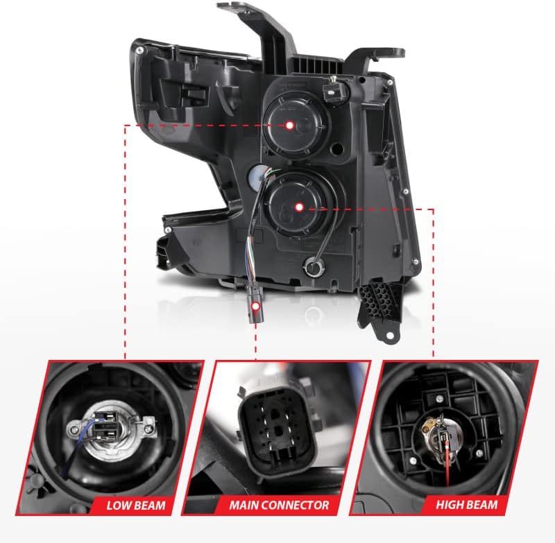 ANZO USA 111492 Projector Headlamps Fits Chevrolet Tahoe, Black