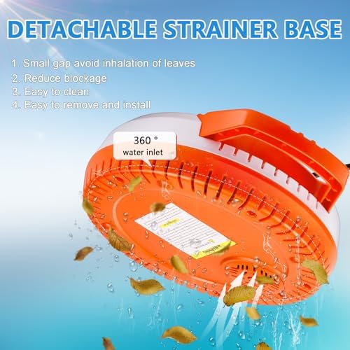 YOKING Automatic Pool Cover Pump, 1/4 HP 1500GPH Swimming Pool Submersible Water Sump Pump