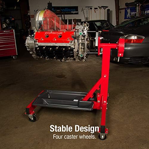SUNEX TOOLS 8300GB, Foldable Engine Stand, ½ Ton Capacity, Self-Locking Worm Drive Gearbox, Foldable, Adjustable, Caster Wheels, Four Wheel Base
