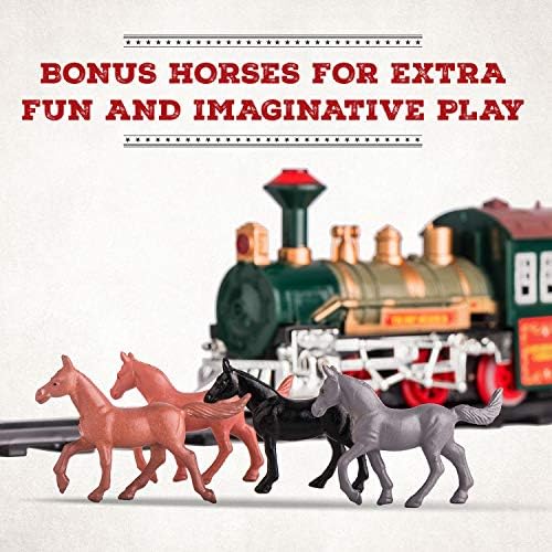 Electric Train Set for Kids Ages 4-8 | Train Set for Kids Ages 4-8 | Battery Powered Trains Sets with Lights & Sounds, Steam Locomotive Engine