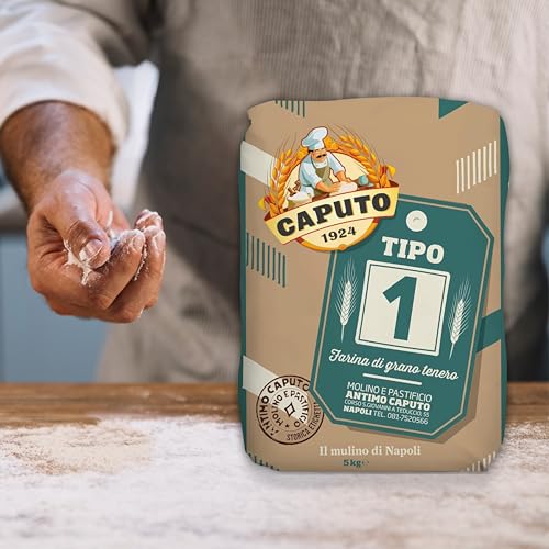 Antimo Caputo Tipo 1 Wheat Flour 11 LB Bag - Soft Wheat Flour, With Germ & Bran, Rustic Breads, Pizza & More - Italian Flour
