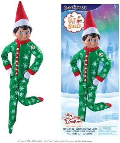 The Elf on the Shelf Claus Couture Collection Snowflake Skirt & Scarf – Red and White Holiday Outfit for Scout Elves – Festive Elf Clothes Accessory – Scout Elf Not Included