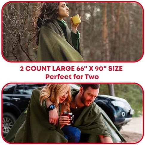 Olive Drab Green Warm Fire Retardant Blanket, 66" x 90" (80% Wool)-US Military Style