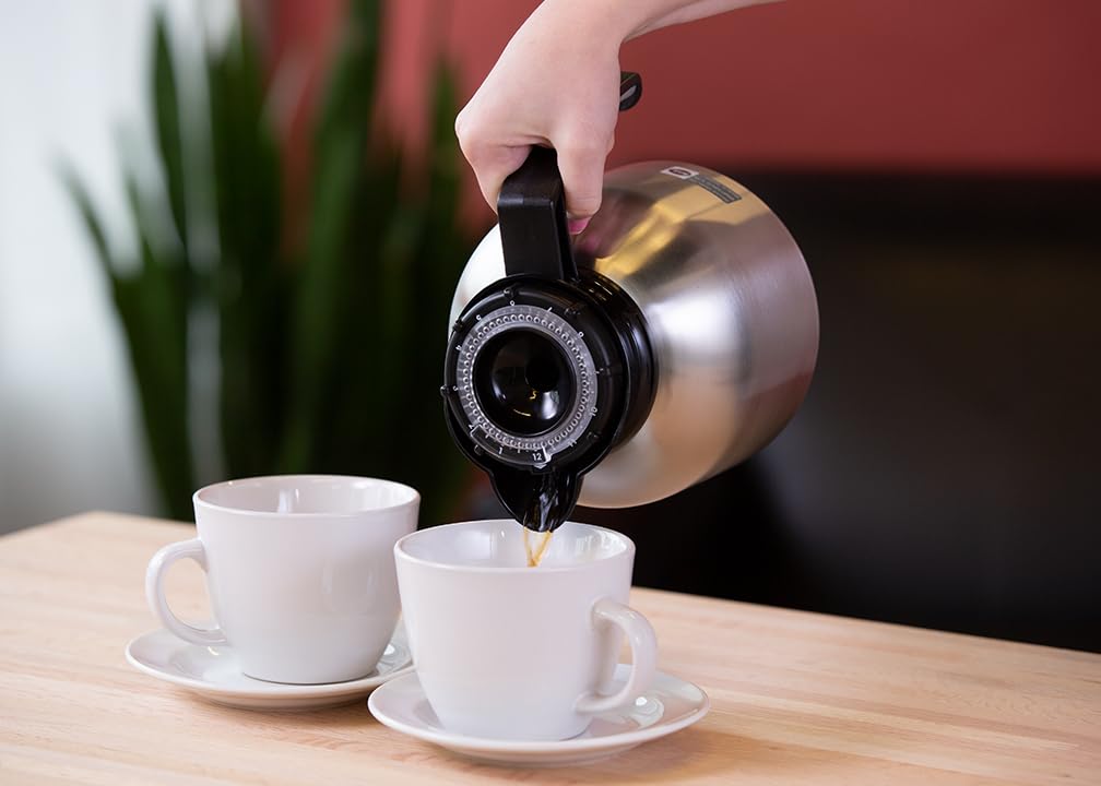 Service Ideas Brew N' Pour Carafe, Dial/Timer Lid, 64.2oz, Vacuum Insulated