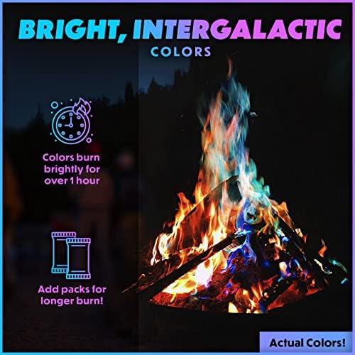 Fire Color Packets (12 Pack), Vibrant Multi-Color Fire for Fire Pits, Campfires