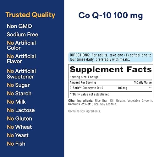 Puritan's Pride Coenzyme CoQ10 100mg, 240 Rapid Release Softgels