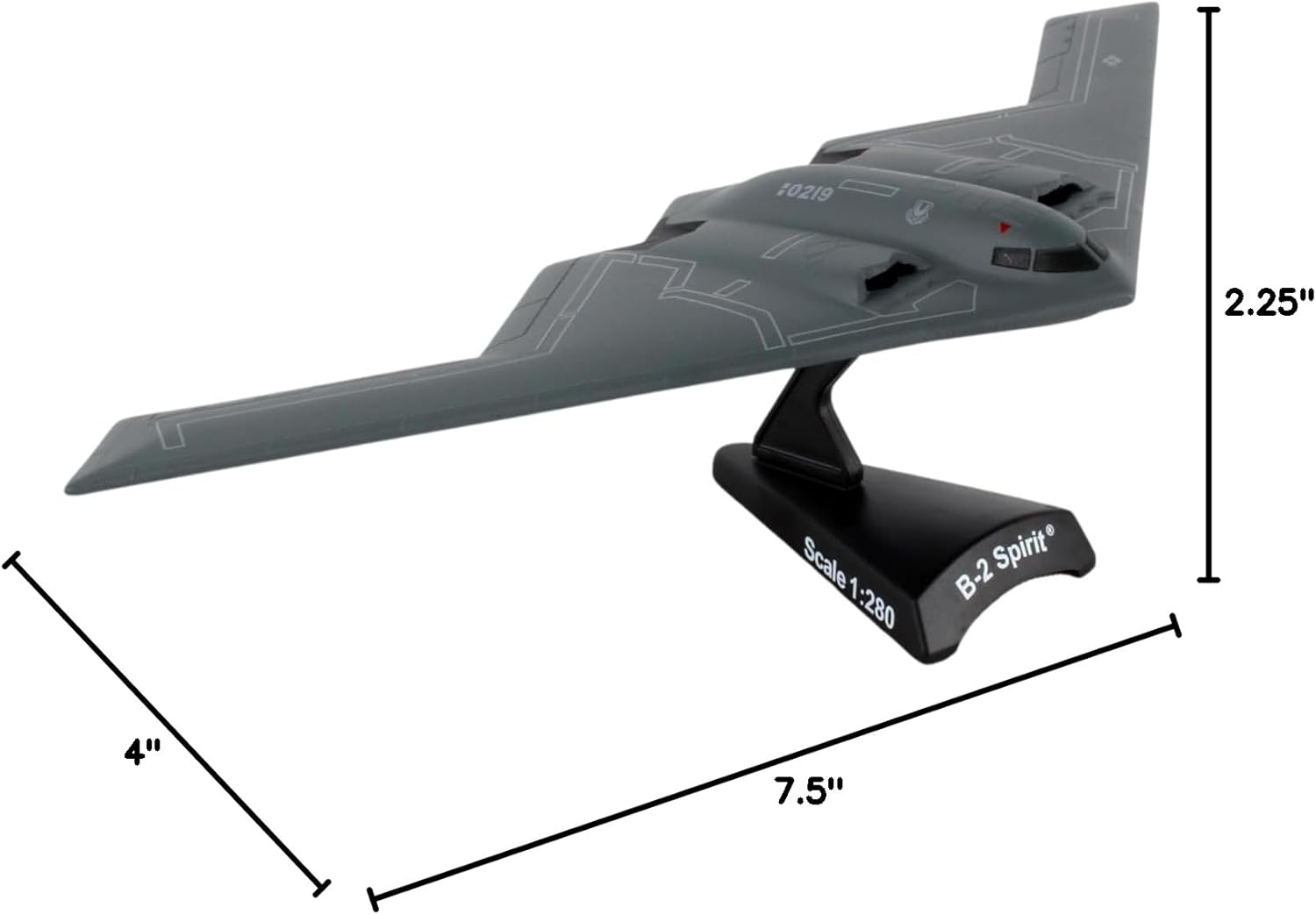 Postage Stamp USAF B-2 Spirit Stealth Bomber Die-Cast Model – 1:280 Scale Long-Range Strategic Aircraft Replica with Display Stand, Highly Detailed