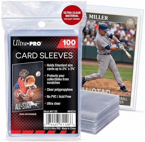 Ultra Pro Soft Card Sleeves 2-5/8" X 3-5/8", Ultra Clear (100Count)
