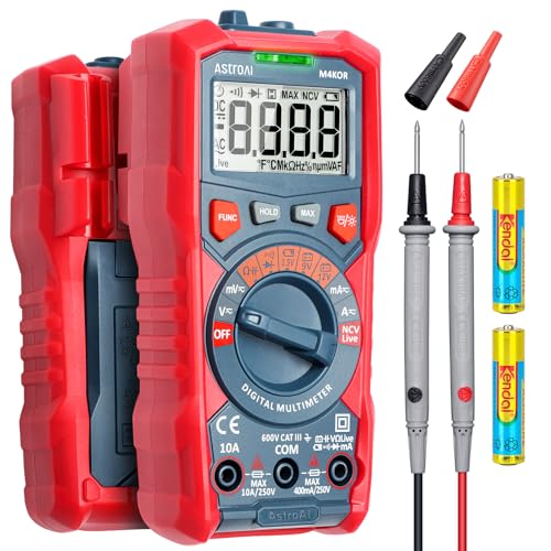 AstroAI Digital Multimeter, TRMS 4000 Counts, Auto-Ranging, Battery Test