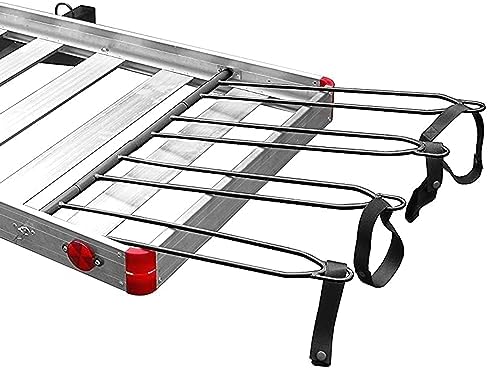 Truck Hitch Cargo Carrier - 500 lb Aluminum 2-in-1 Rack, Silver | Fits 2 in Receivers, Holds 4 Bicycles, 62 x 27 x 3 in Platform, Wheel Mount Design