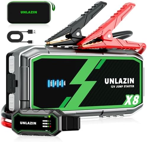 X8 10000A Portable Jump Starter with Force Start, All Gas & Diesel Engines | 12V Car Starter Jump Box & Battery Starter Booster, QC 3.0 Quick Charge