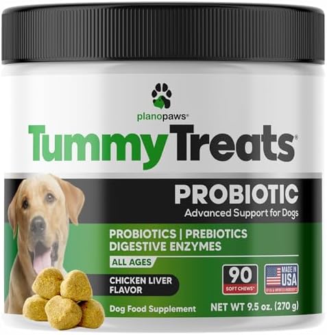 Probiotics for Dogs Digestive Health - Dog Probiotics and Digestive Enzymes - Allergy Relief for Dogs - Probiotic for Dogs Gut Health - Puppy Probiotic Tummy Treats - 120 Dog Probiotic Chews | Gut Health, Allergy and Immune, 4B CFU, 5 Strains, Chicken Fl…