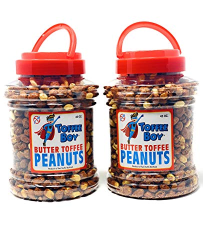 Toffee Boy's Butter Toffee Peanuts - 45 Oz Jar - Family Recipe, Fresh and Hand Cooked, Gluten Free, Real Ingredients, No Preservatives, The PERFECT Holiday Gift
