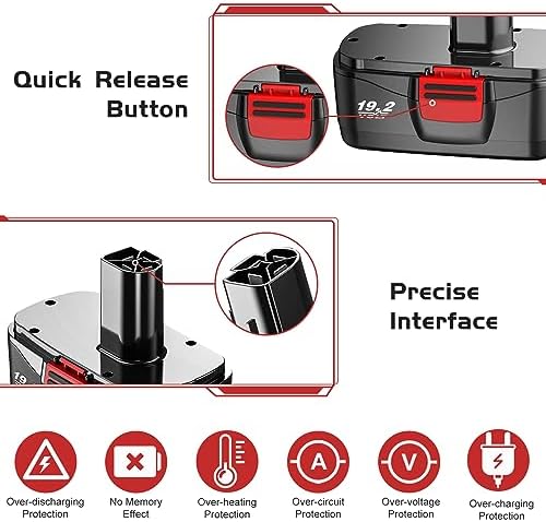 2Pack Upgraded to 4500mAh C3 Replacement for Craftsman 19.2V Battery Ni-MH | Compatible with Craftsman 19.2V Battery 315.115410 315.11485 130279005