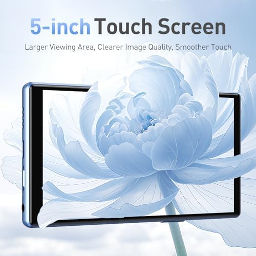AGPTEK T09 5'' 128GB MP3 Player with Bluetooth and WiFi, Andriod 13 Player | Touch Screen Music Player with Spotify, Audible, Youtube, Up to 1TB(Blue)