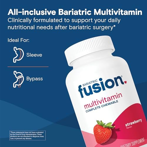 Bariatric Fusion Orange Cream Flavored Complete Chewable Bariatric Multivitamin with Iron for Bariatric Surgery Patients Including Gastric Bypass and Sleeve Gastrectomy - 120 Tablets