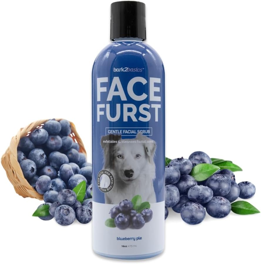 Bark2Basics Face Furst Scrub Dog Shampoo - 16 oz, Exfoliates and Gently Cleans Facial Area, Helps Remove Tear Stains