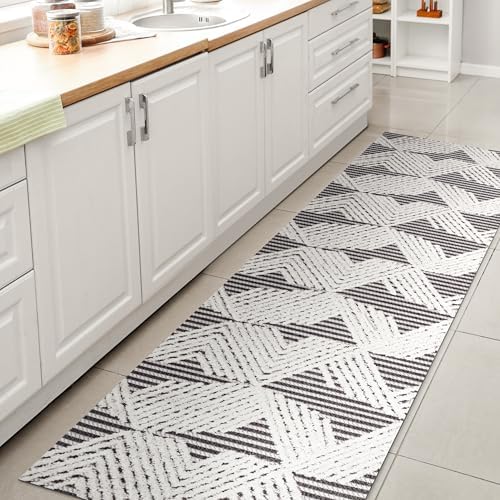 JONATHAN Y Art Deco Geometric Indoor Outdoor Area Rug 3X5 Black/Ivory, Jazz High-Low Pile for Backyard, Patio, Porch, Easy-Cleaning, High Traffic