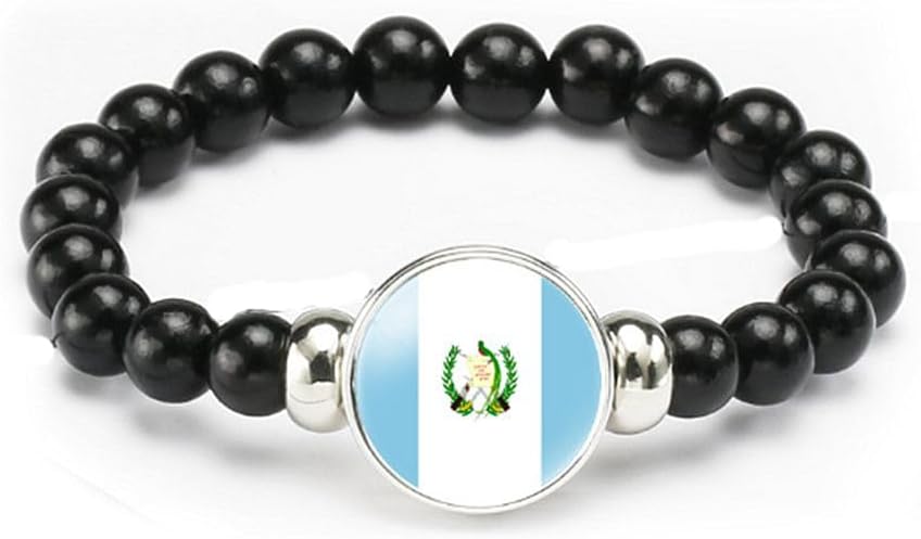 vmcoatdu National Flag Bracelet Elastic Rope Beaded Bracelet Support Your Country Travel Souvenir Gifts for Men Women