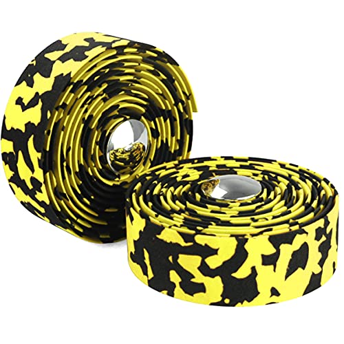 KINGOU White & Blue Camouflage EVA Road Bike Handlebar Tape Cycling Bar Tapes - 2PCS Per Set