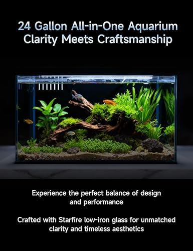 Empire USA - 24 Gallon All-in-One Aquarium Kit, Rimless Low Iron Glass AIO Saltwater & Freshwater Fish Tank