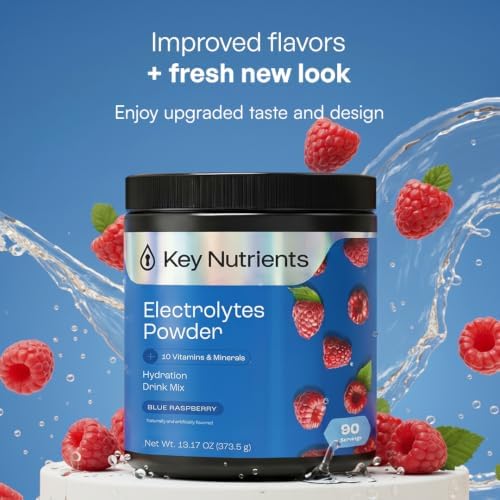 KEY NUTRIENTS Potassium Multivitamin Electrolytes Powder, Lemonade, 90 Serv | Multivitamin Electrolytes Powder, Refreshing Lemonade, Sugar Free, Sodium & Potassium Supplement, No Calories, Made in USA