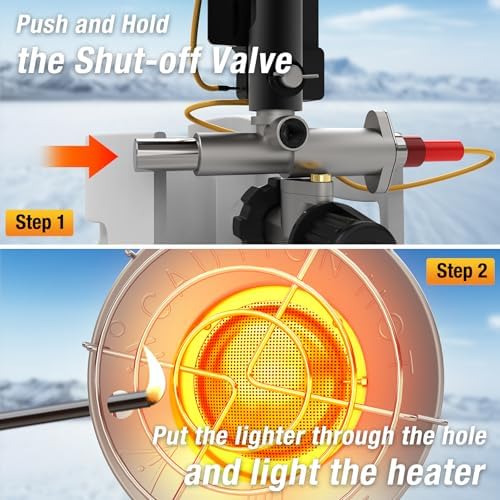 Single Tank Top Propane Heater, 15, 000 BTU Portable Radiant with Adjustable Heat Modes, Tip-Over Safety & Shut-Off Valve