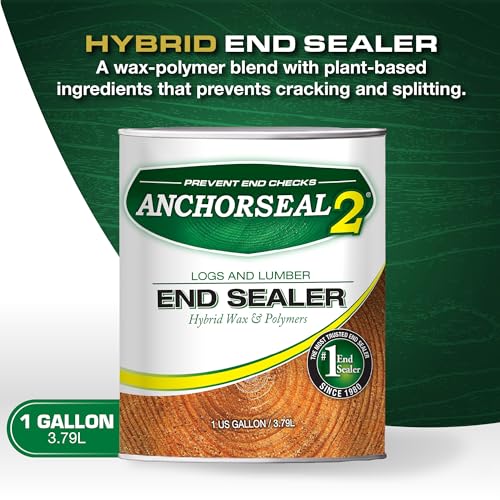 ANCHORSEAL 2 Log and Lumber End Grain Sealer, Prevents Checking, 1 Quart | Prevents up to 90% of end-checks, Green wood sealer, For turning blanks & bowls