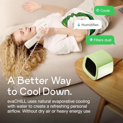 Evapolar evaCHILL Portable Air Conditioners - Portable AC Unit - Small Personal Evaporative Air Cooler & Fan for Desk, Office, Car, Camping, White
