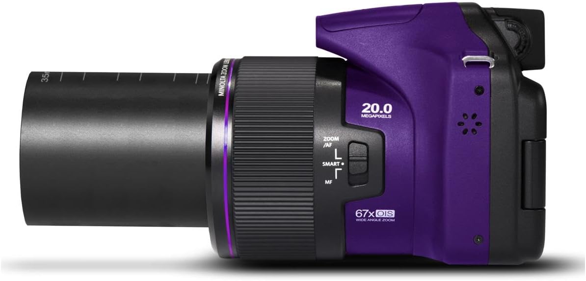 Minolta MN67Z Pro Shot 20MP Camera, 67X Zoom, 1080p HD Video (Red)