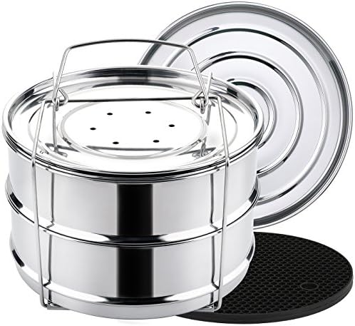 Aozita Stackable Steamer Insert Pans with Sling for Instant Pot Accessories 6/8 qt - Pot in Pot, Baking, Casseroles, Lasagna Pans