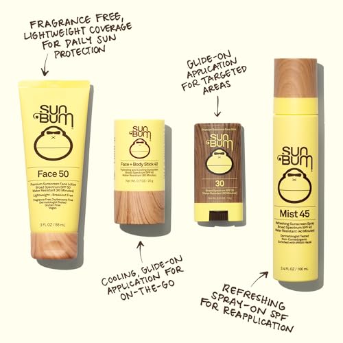 Sun Bum SPF 50 Face Cream Sunscreen with Zinc Oxide - Travel Size, 1 oz | Broad Spectrum Moisturizing Facial Sunscreen with Vitamin E, Hawaii 104 Act Compliant (Without Octinoxate & Oxybenzone)