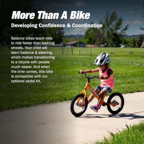 Strider 14x Classic, Awesome Blue - Balance Bike for Kids 3 to 6 Years -Includes Kid Sized Grips, Padded Seat, Performance Footrest, All-Purpose Tires Easy Assembly, Tool-Free Adjustments | No Pedals, Balance Bike with Adjustable Seat and Handlebars, Lig…