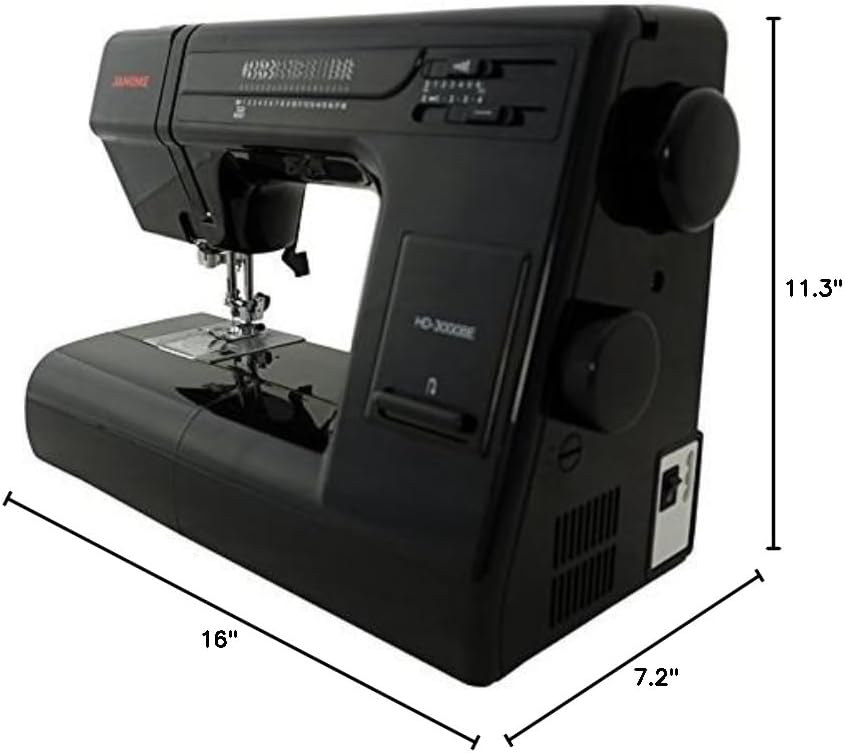 Janome Heavy Duty HD-3000 Black Edition Sewing Machine with Bonus 6 Piece Quilting Kit