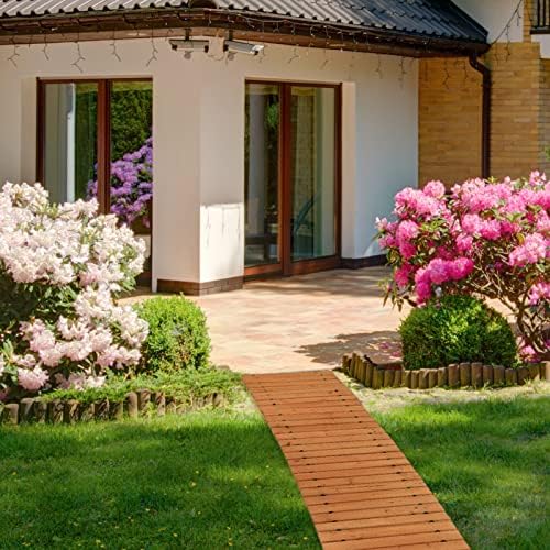 Worth Garden 9 ft. Wooden Garden Pathway - 17 in. W Roll Out Straight Walkway for Outdoor Patios, Gardens, Yard, Beach Boardwalks