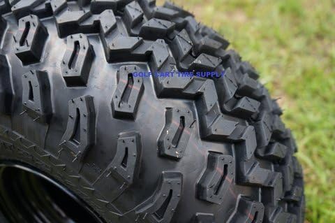10" BULLDOG Black Wheels on 22x11-10 All Terrain Golf Cart Tires - Set of 4