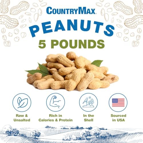 Backyard Seeds In-Shell Raw Unprocessed Peanuts 7lbs - Premium Whole Peanuts for Wildlife & Squirrels, Natural Foraging, High Protein