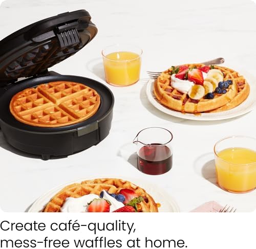 Chefman Rotating Belgian Waffle Maker, 180° Flip Iron w/ Non-Stick Plates, Adjustable Timer, Locking Lid, & Drip Plate, Space Saving Storage, Mess-Free Breakfast, Stainless Steel/Black