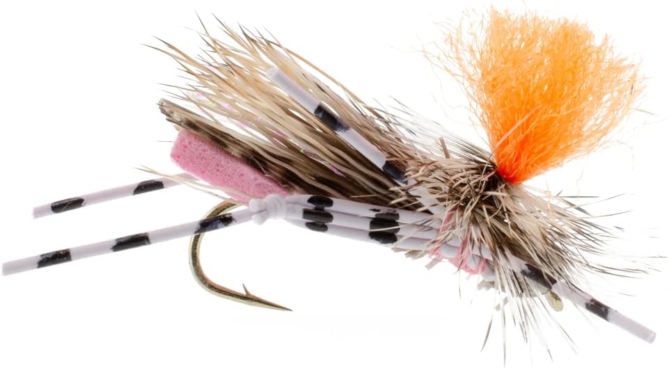 The Fly Fishing Place High Visibility Feth Grasshopper Dry Fly Collection Trout Fly Assortment - 1 Dozen Flies