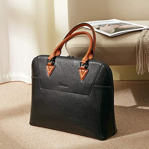 BOSTANTEN Briefcase for Women Leather 15.6 inch Laptop Shoulder Bag Office Work Crossbody Handbag