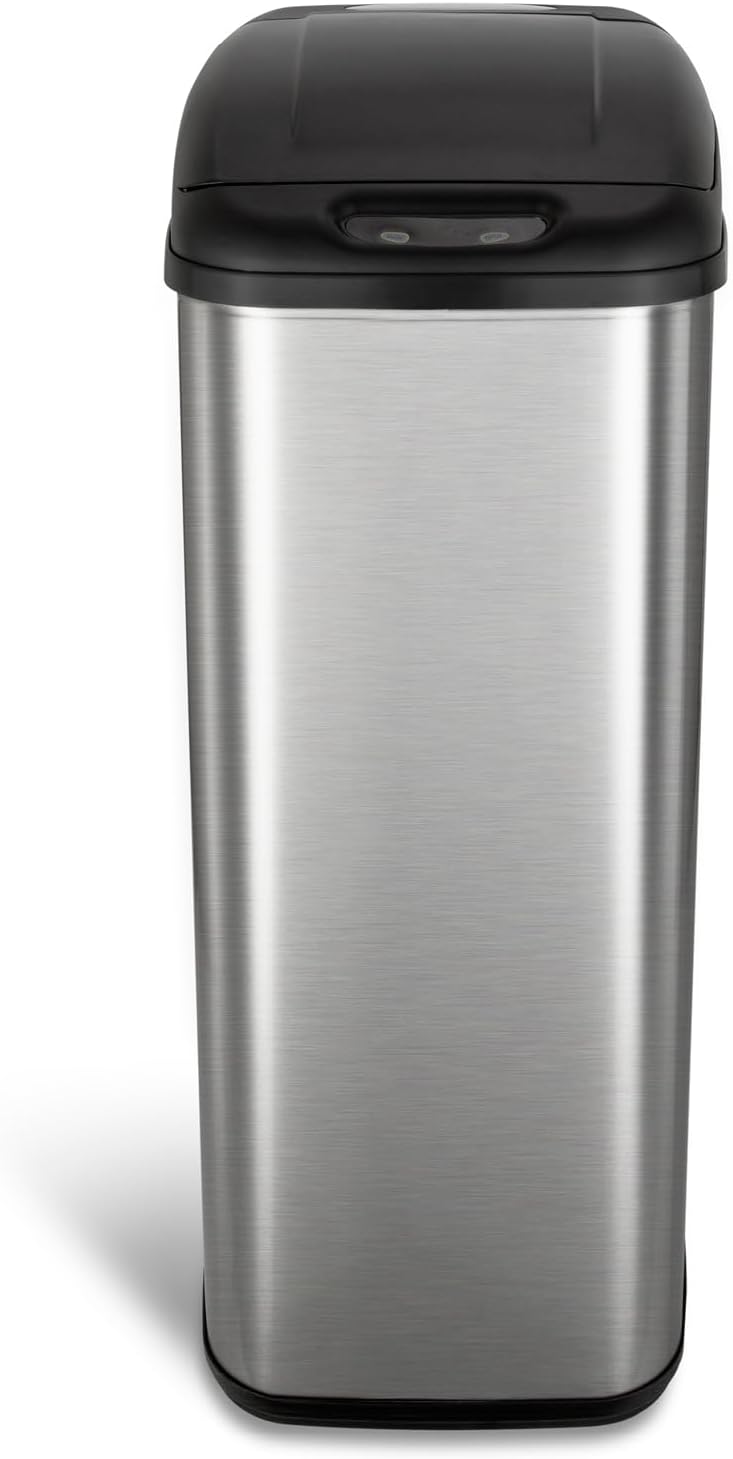 NINESTARS DZT-50-6 The Original Automatic Motion Sensor Trash Can, 13.2 Gal. / 50 L., Stainless Steel