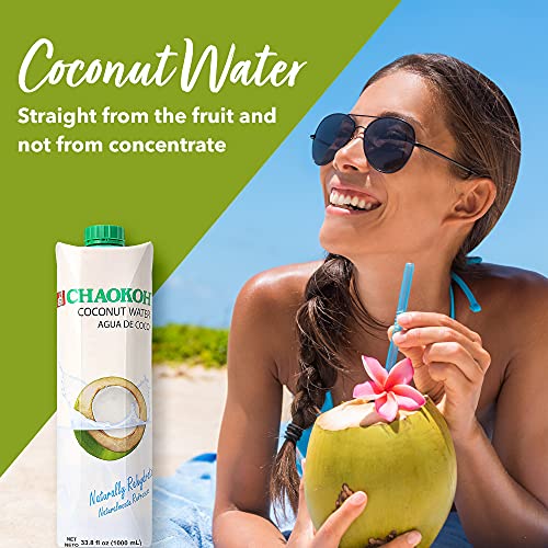 Chaokoh 100% Naturally Rehydrate Real coconut water 33.8 fl oz (pack of 12)